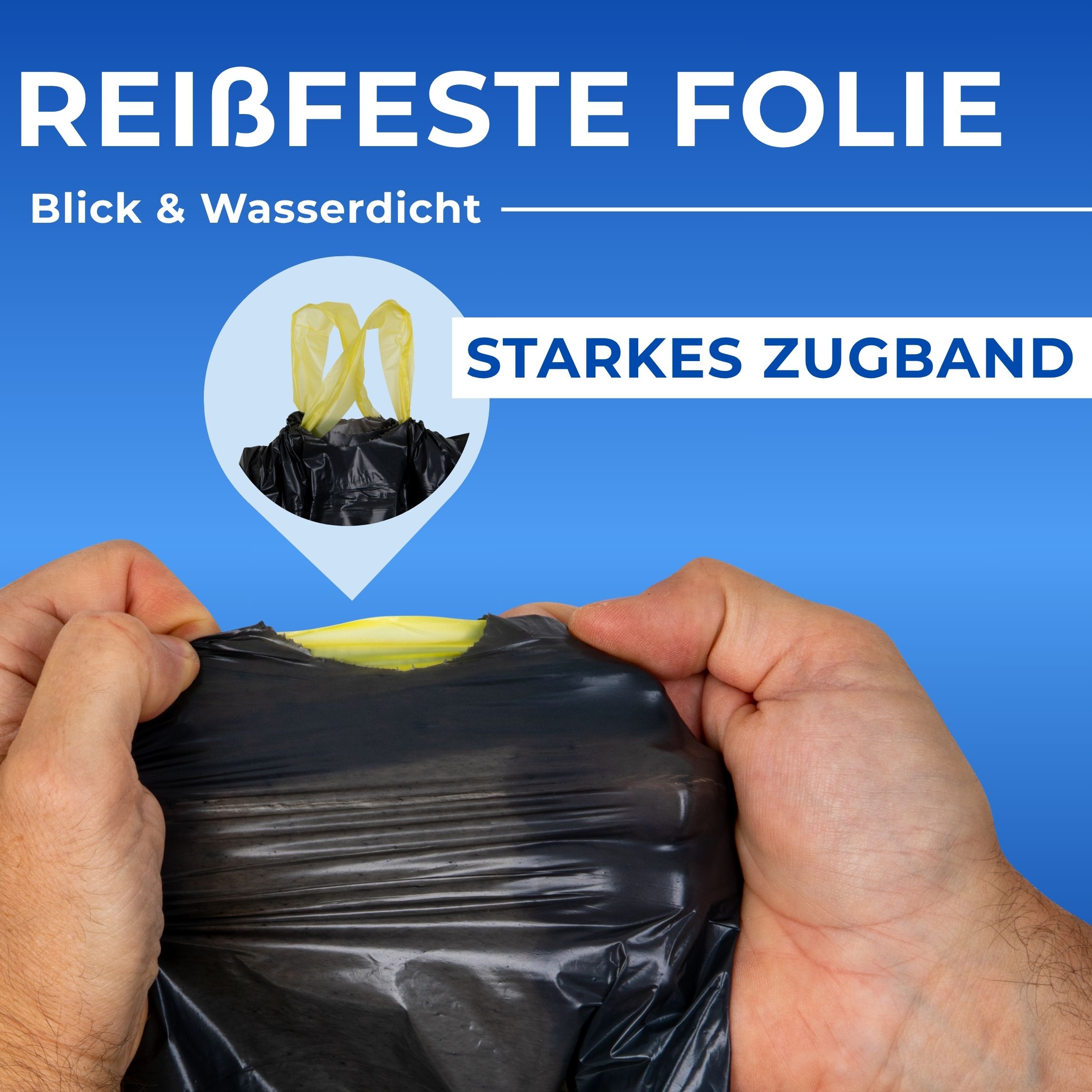 Müllbeutel 20 L mit Zugband, schwarz – Rolle à 25 Beutel – Bild 6